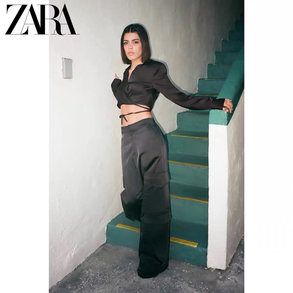 Áo Sơ Mi Lụa satin 3 Màu TRF Thời Trang Mùa Xuân ZARA Dành Cho Nữ