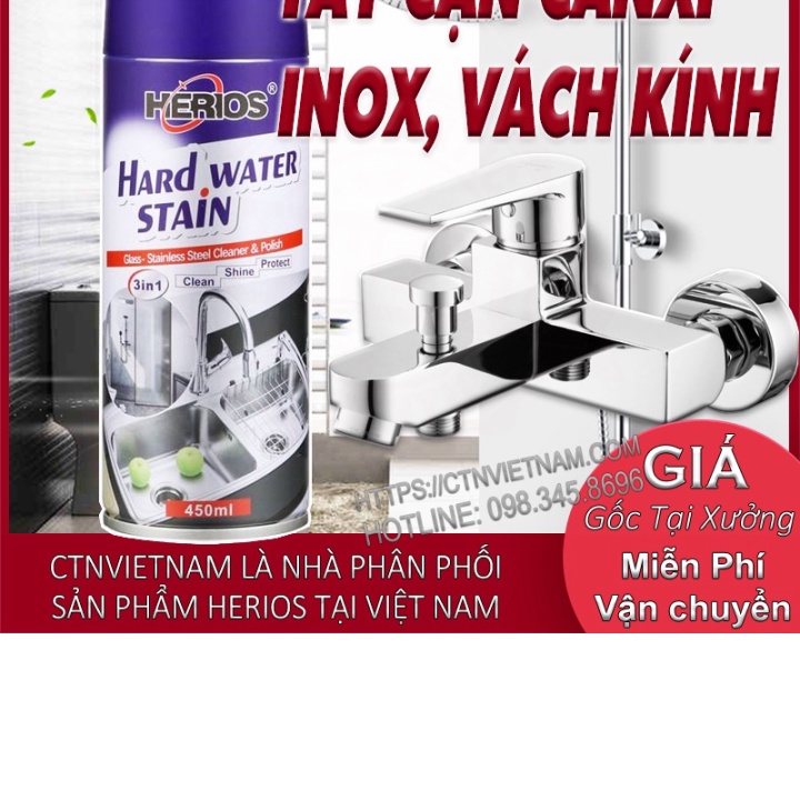 (Hỏa tốc) Tẩy Cặn Canxi Nhà Tắm, Vách Kính, Vòi Inox Bồn Sứ, Ấm Đun Nước, Kính Ô Tô, Bể Cá, Gương Soi Hard Water Stain C