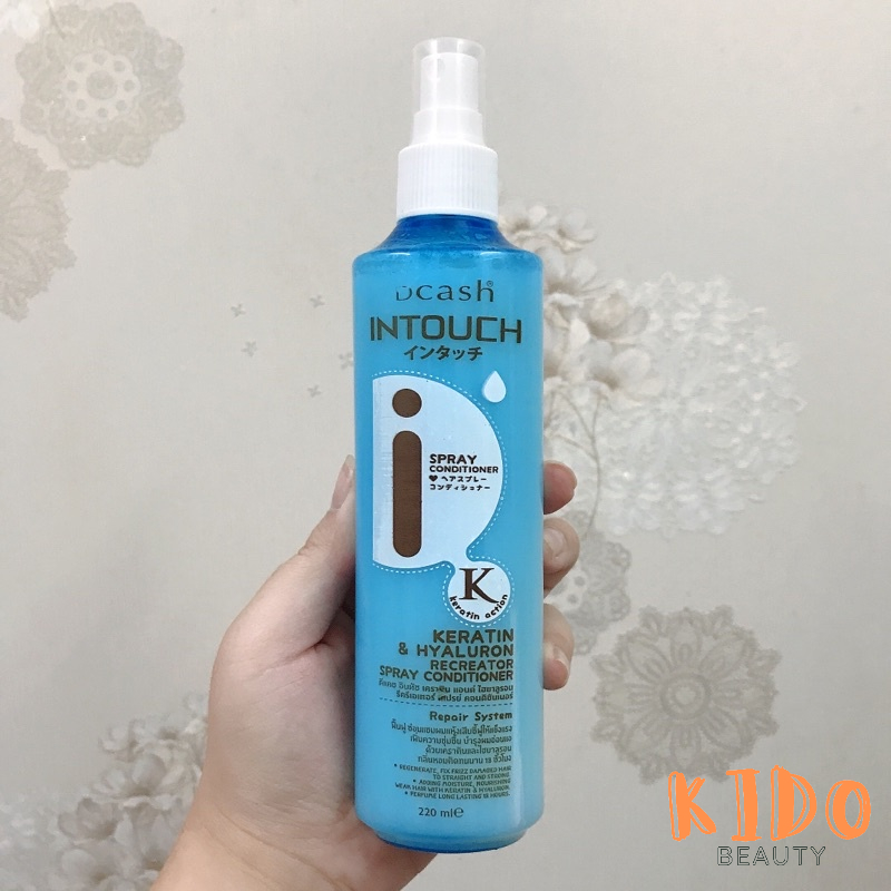 Xịt Dưỡng Tóc DCASH INTOUCH Keratin & Hyaluron | Vitamin E Perfecting | Defender Leave On 220ml