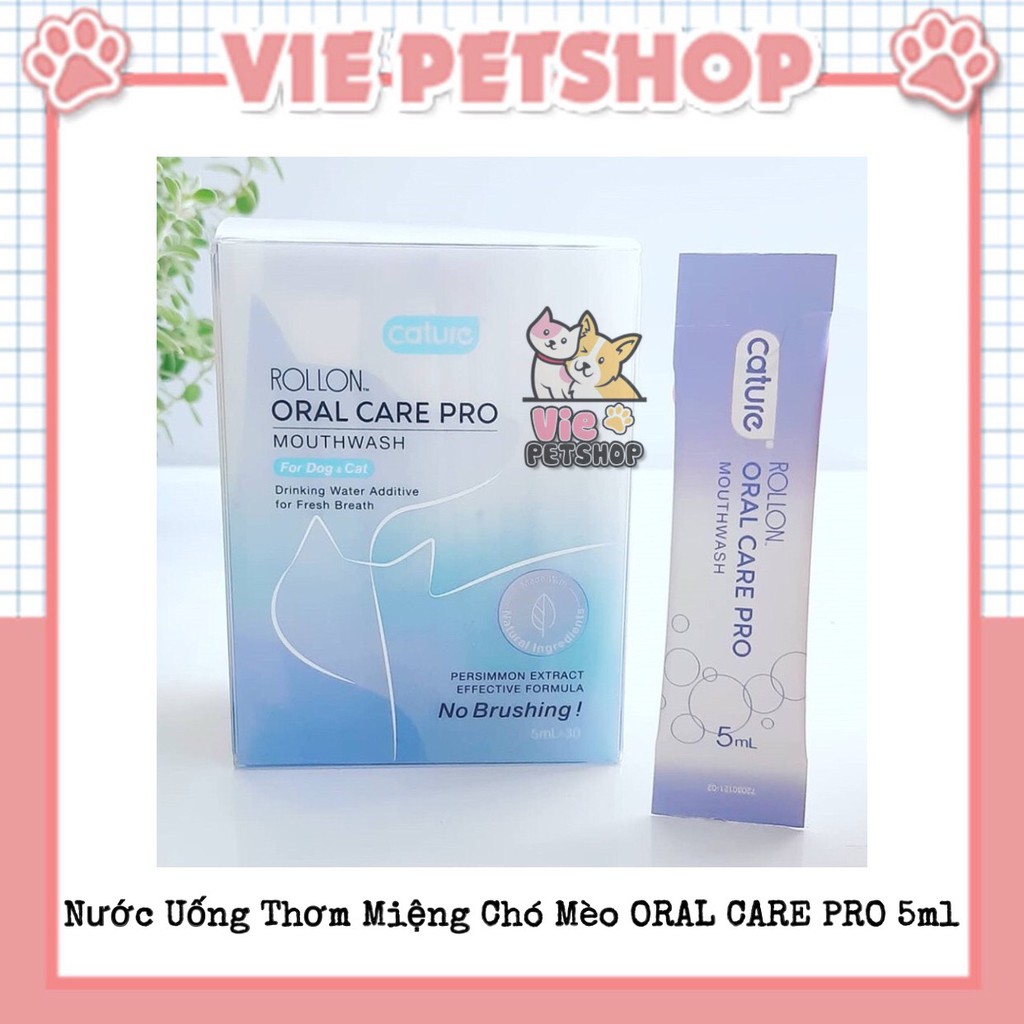 Nước Uống Thơm Miệng Chó Mèo CATURE ORAL CARE PRO Lẻ 1 Gói 5ml | Vie PETSHOP