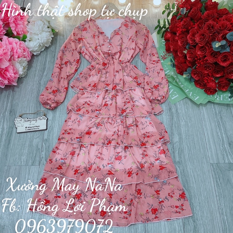Maxi hoa nhí 5 tầng siêu hot
