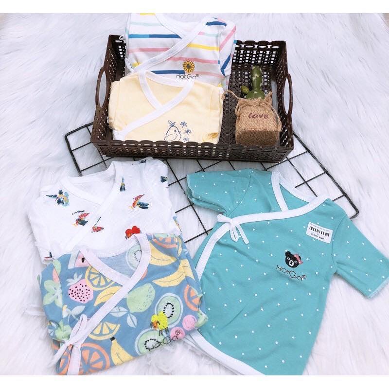 Set 3 áo sơ sinh tay ngắn Hotga màu ngẫu nhiên cho bé từ 3-6 kg