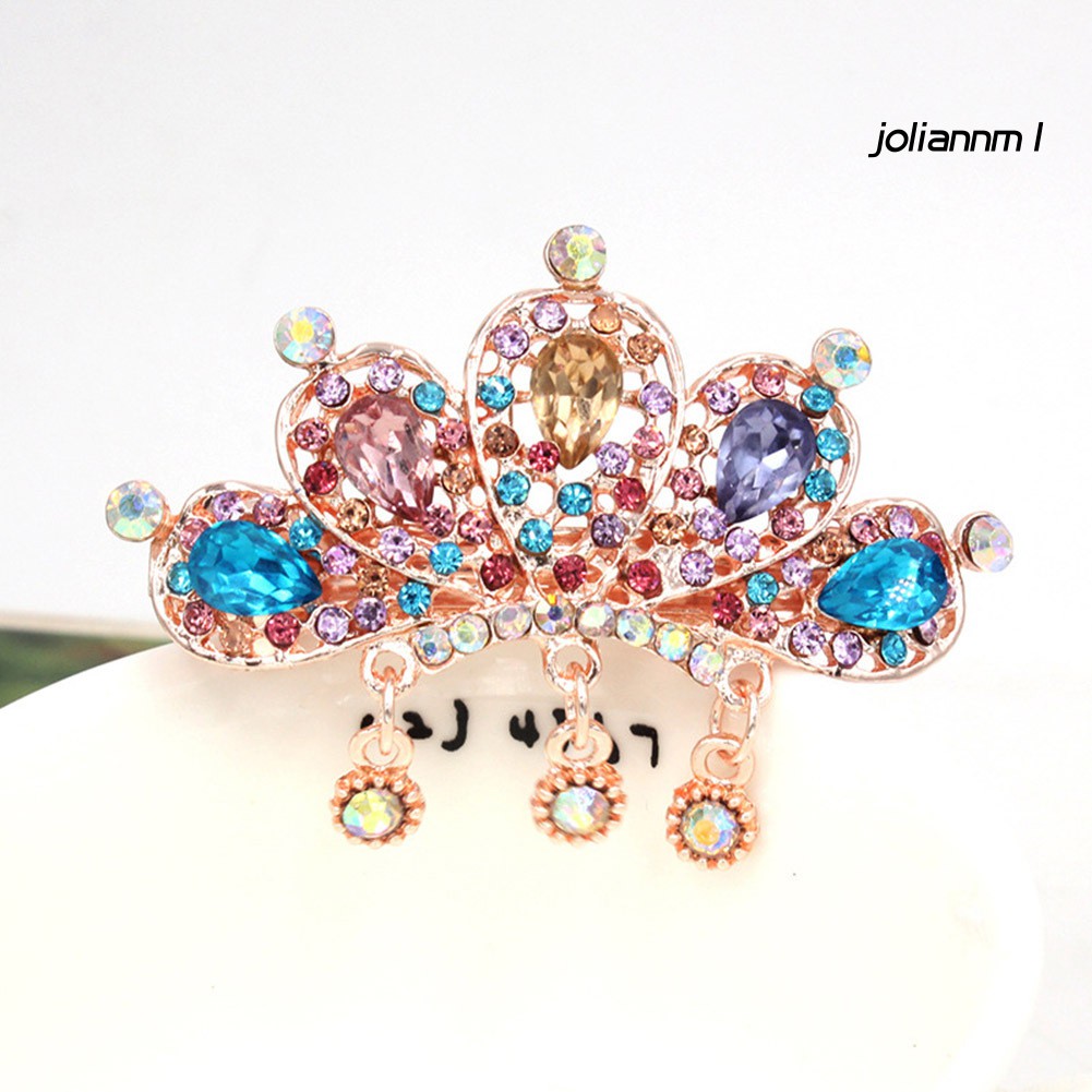 Kẹp tóc thiết kế hình bướm/con công/hoa đính đá sang trọng cho nữ