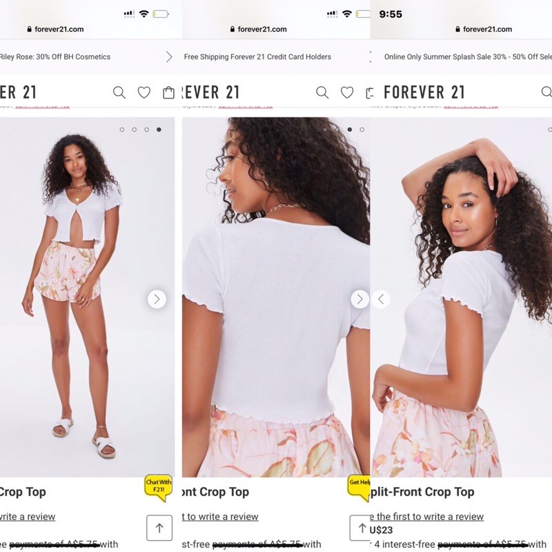Áo croptop F-21 xuất xịn