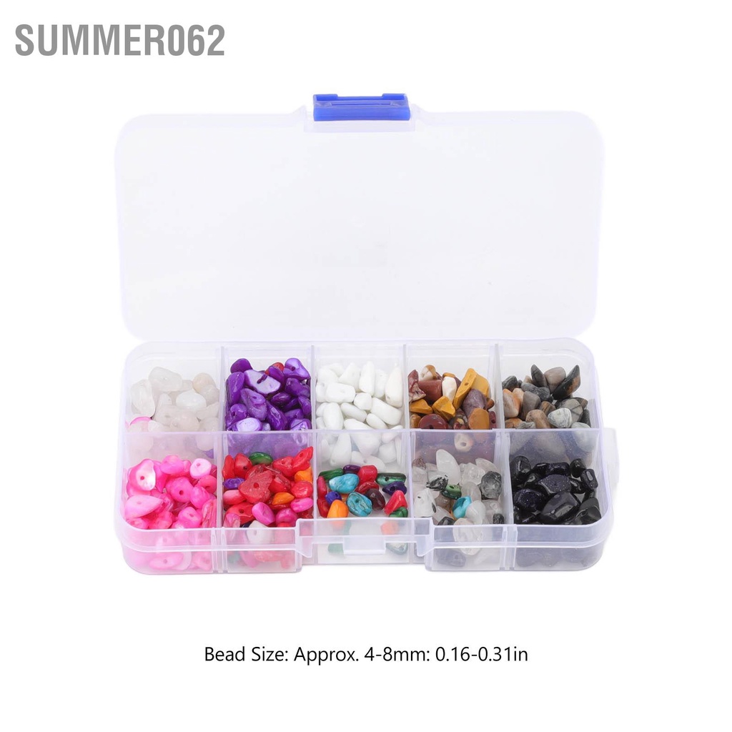 Summer062 Hạt đá chip Hình dạng bất thường Đa màu sắc nghiền miễn phí độc hại với hộp cho đồ trang sức tự làm trí bể cá