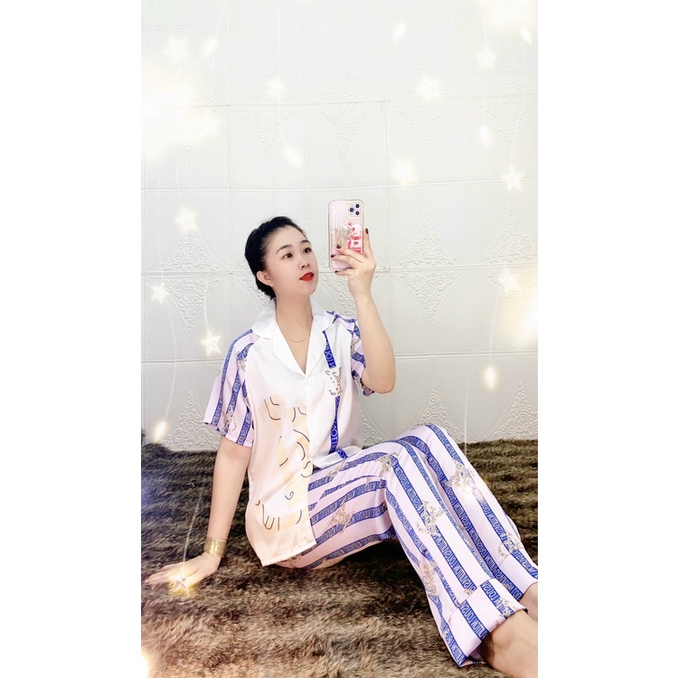 BỘ PIJAMA SATIN TAY NGẮN QUẦN DÀI MS21 | BigBuy360 - bigbuy360.vn