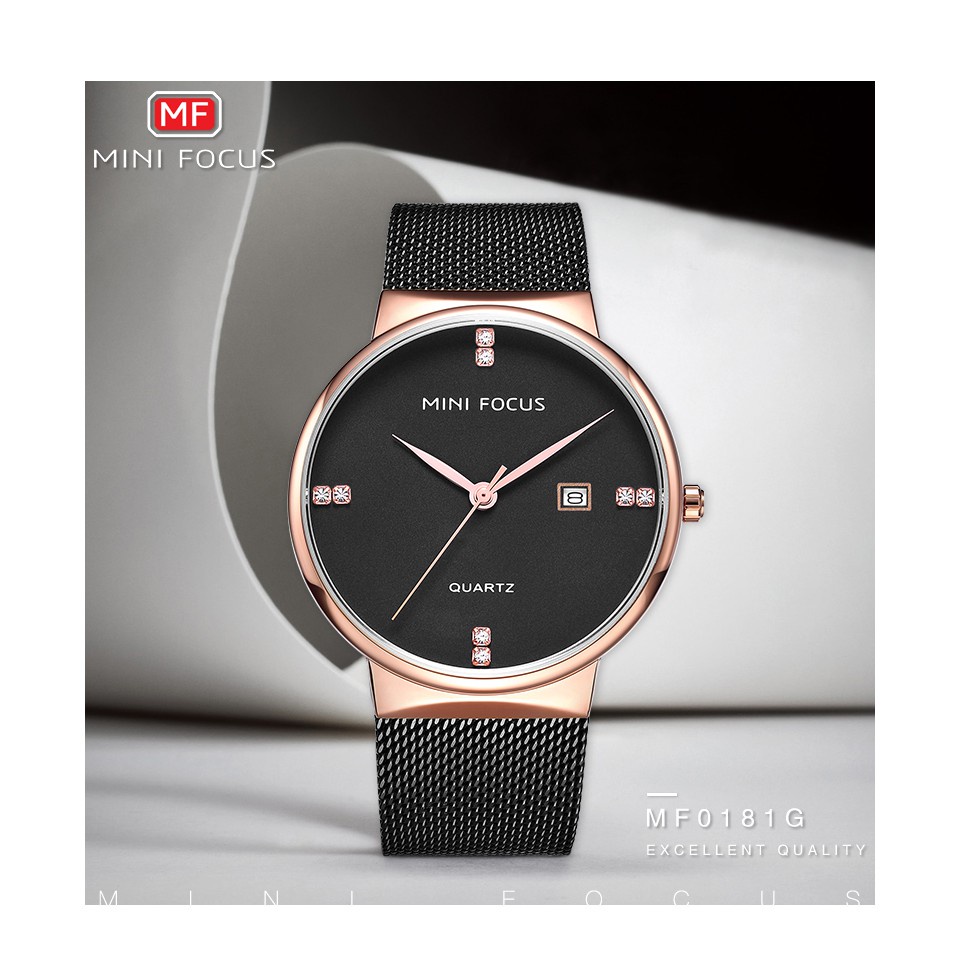 MINI FOCUS Đồng Hồ Đeo Tay Quartz MINI Bằng Thép Không Gỉ Chống Thấm Nước Kiểu Doanh Nhân Cho Nam