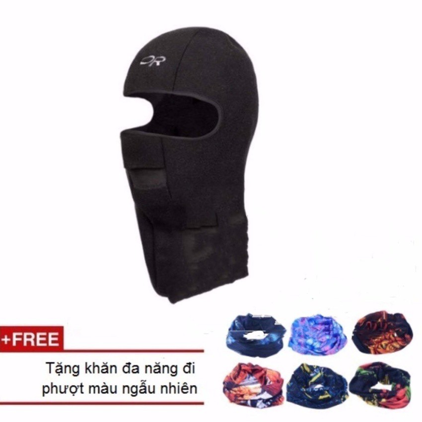 Khăn trùm đầu ninja hở mắt đi phượt HH.COR (Đen) + Tặng kèm khăn đanăng
