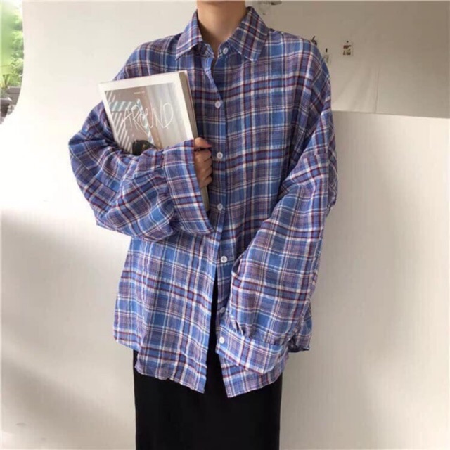 Sơ mi kẻ fom rộng