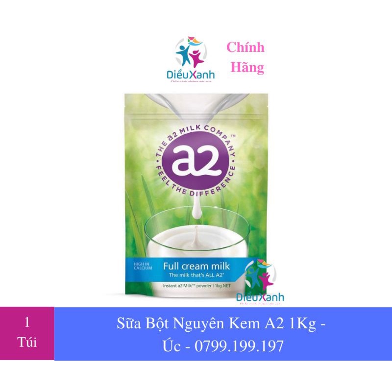 [Túi 1kg] Sữa Bột Nguyên Kem A2 - Sữa Úc Nhập Khẩu - Date T11. 2024