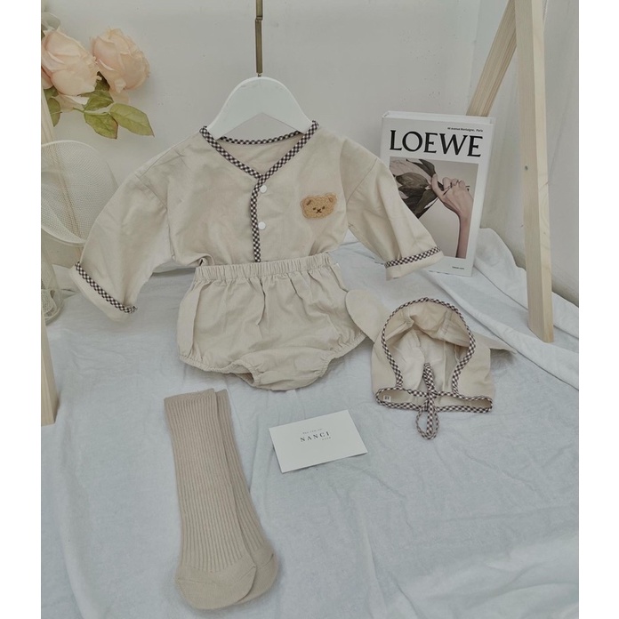 Set áo + chip + nón tai gấu em bé Nanci room