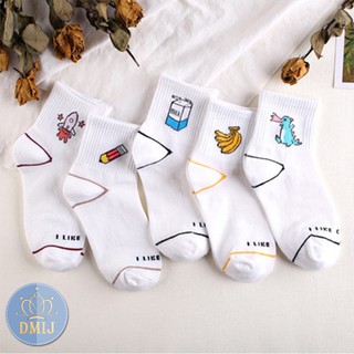 Tất nữ cổ cao họa tiết i like