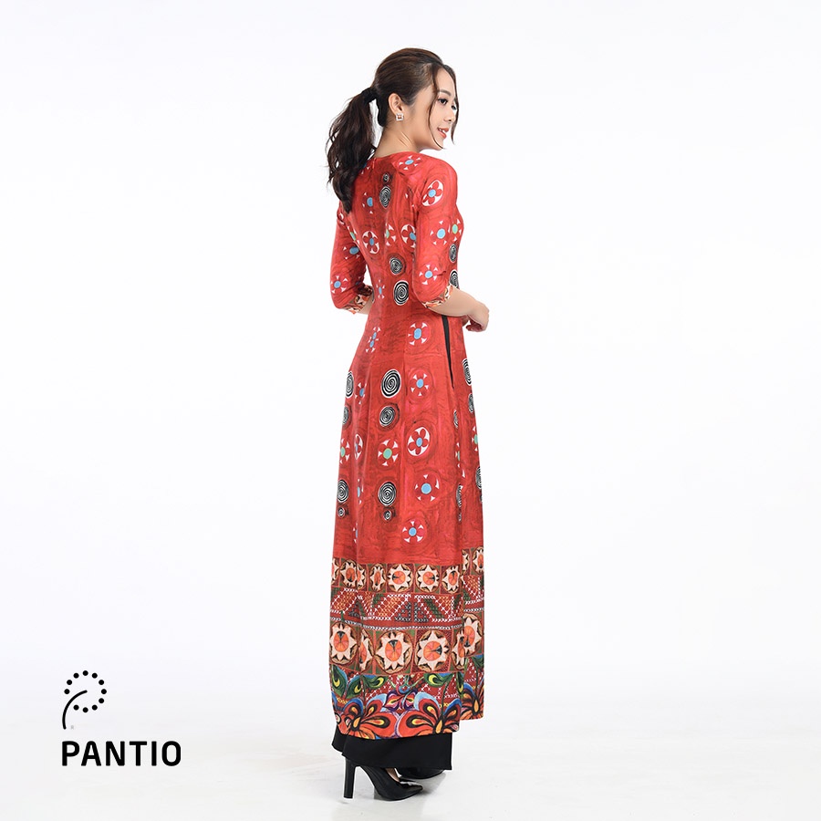 Áo dài chất liệu lụa cát họa tiết nổi bật dáng ôm BDA10038- PANTIO