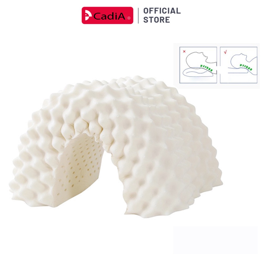 Gối cao su non người lớn Ventry, chống đau mỏi cổ, vai, gáy, chống ngáy - Ruột gối nằm latex thiên nhiên