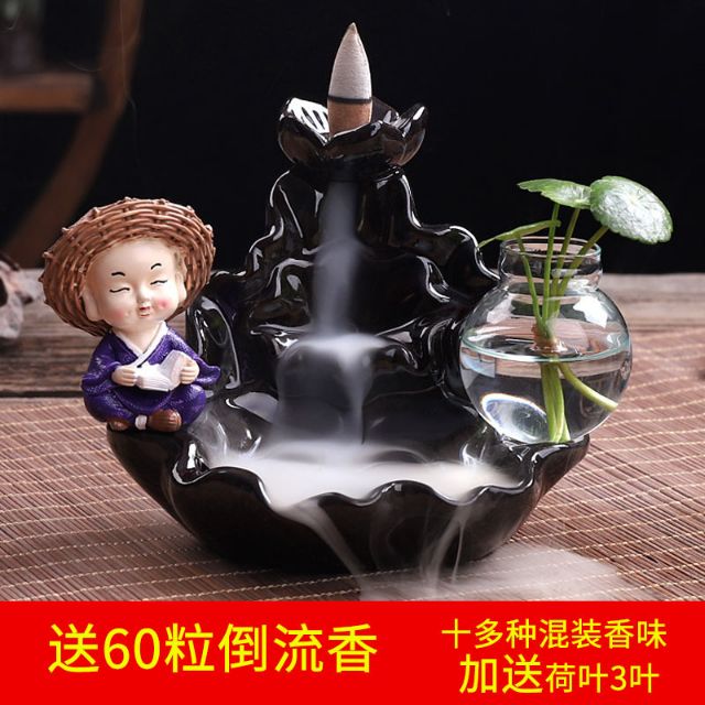 Thác khói trầm hương mẫu mới M1 tặng 10 nụ trầm & chiếc lá