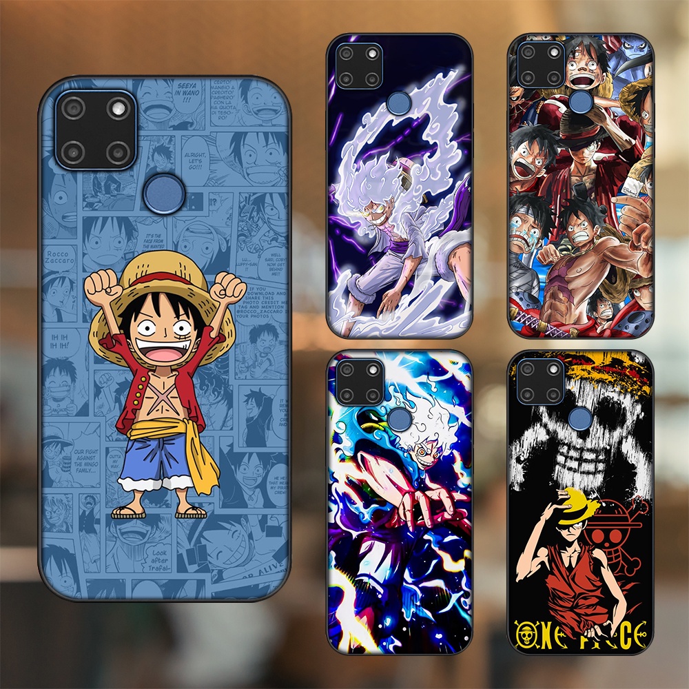 Ốp lưng Realme C12, C21Y viền đen in hình Luffy One Piece