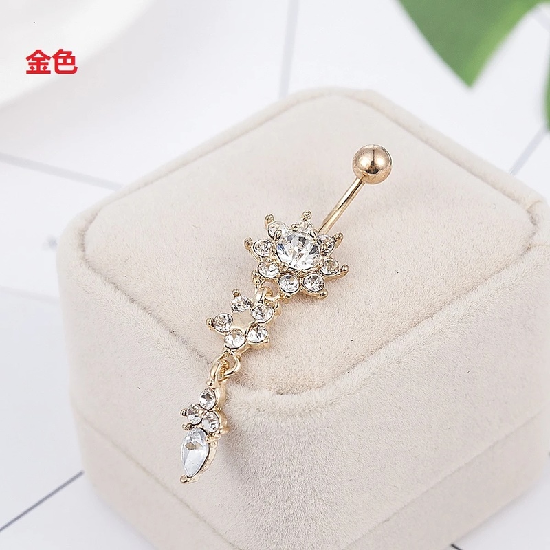 Khuyên Rốn Hình Hoa Đính Đá Thời Trang Cho Nữ