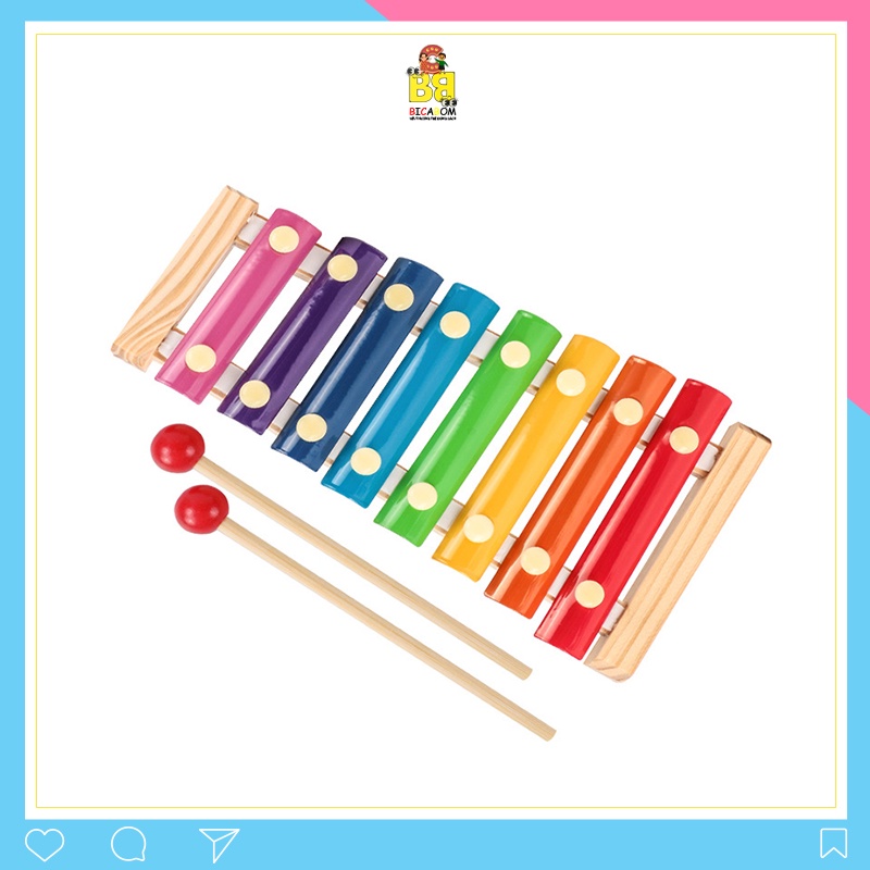 Đồ chơi giáo dục sớm cho bé đàn xylophone 8 thanh Bicabom Bc17