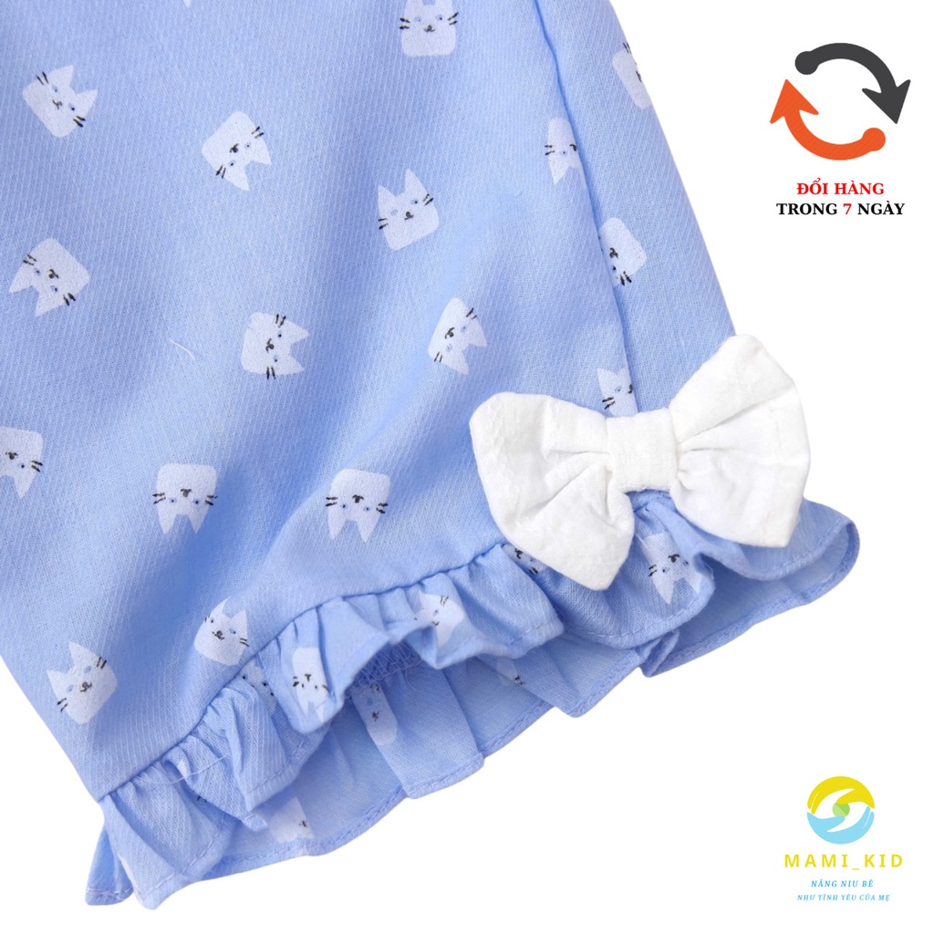 bộ đồ bé gái vải đũi siêu mát, 12-38kg ,Mamikid