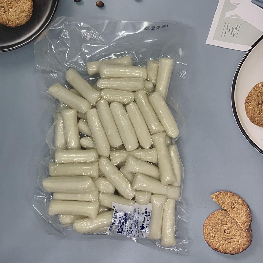 Bánh gạo cắt khúc làm tokbokki gói trắng 500g và gói 250g