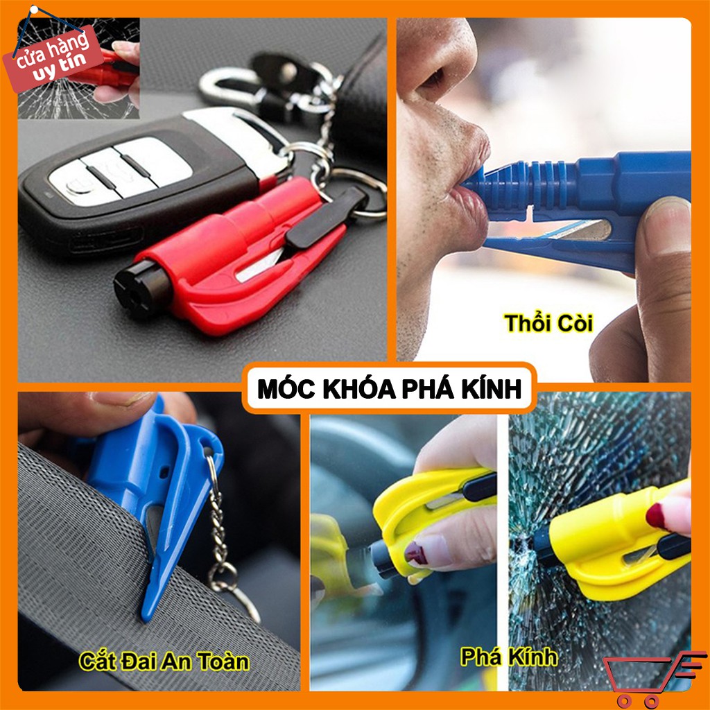 Móc Khóa Phá Kính Cắt Dây Thoát Hiểm Ô Tô