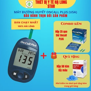 Máy đo đường huyết (thử tiểu đường) Acon Oncall Plus (USA) + Tặng 1 hộp 25 que thử + 50 kim chích máu. Bảo hành trọn đời