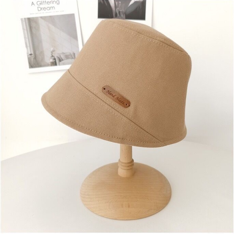 Mũ bucket kaki trơn handmade
