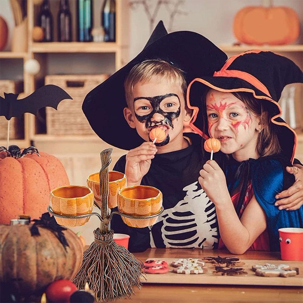 Tô Đựng Thức Ăn Hình Bí Ngô Kèm Muỗng Trang Trí Halloween