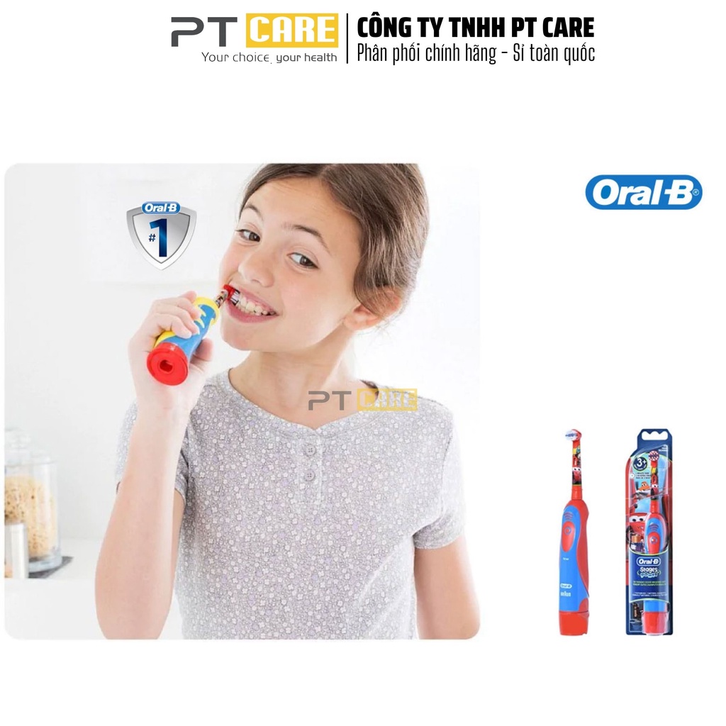 PT CARE | [HÀNG ĐỨC CHÍNH HÃNG, PIN AA] 01 Chiếc Bàn Chải Điện Oral B Kids Cao Cấp Cho Bé Trai Gái