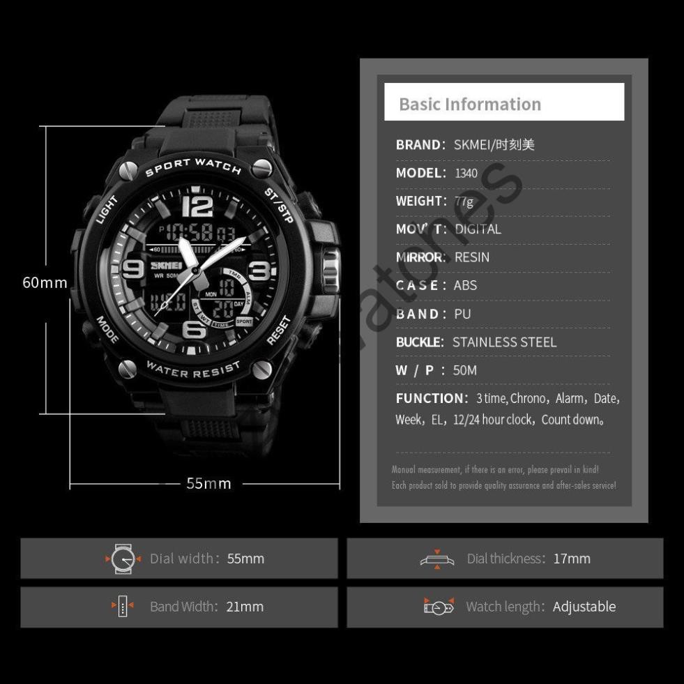 Đông hồ nam thể thao điện tử chính hãng chống nước chịu va đập cực bền SKMEI SM22
