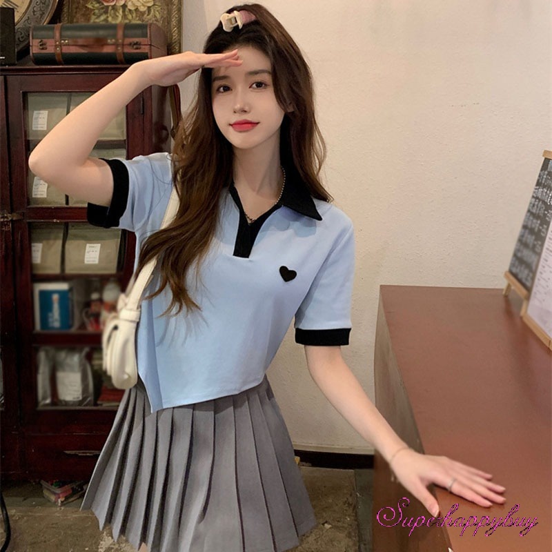 Áo Thun Nữ Màu Sắc Tương Phản Thời Trang Mùa Hè