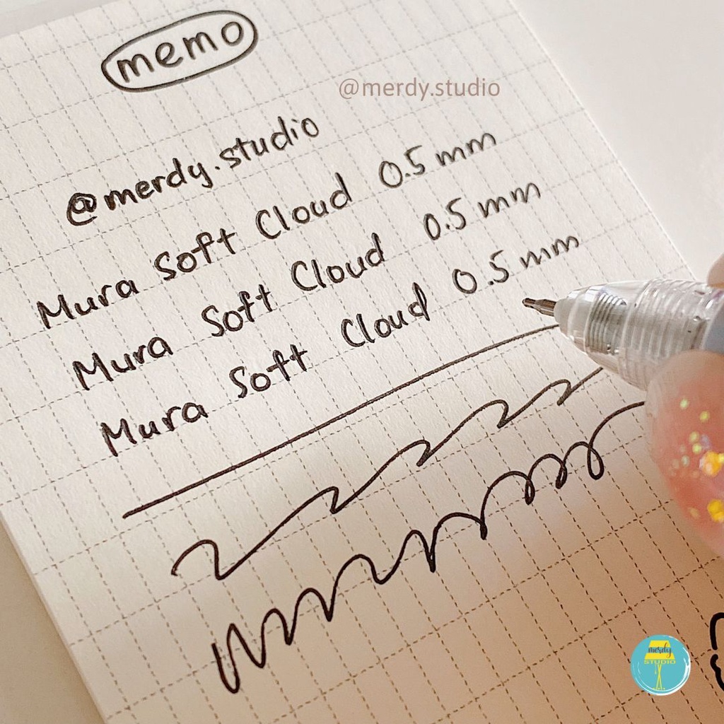 Bút bấm Mura Soft Cloud thiết kế đám mây trôi sáng tạo mực đen, ngòi 0.5mm