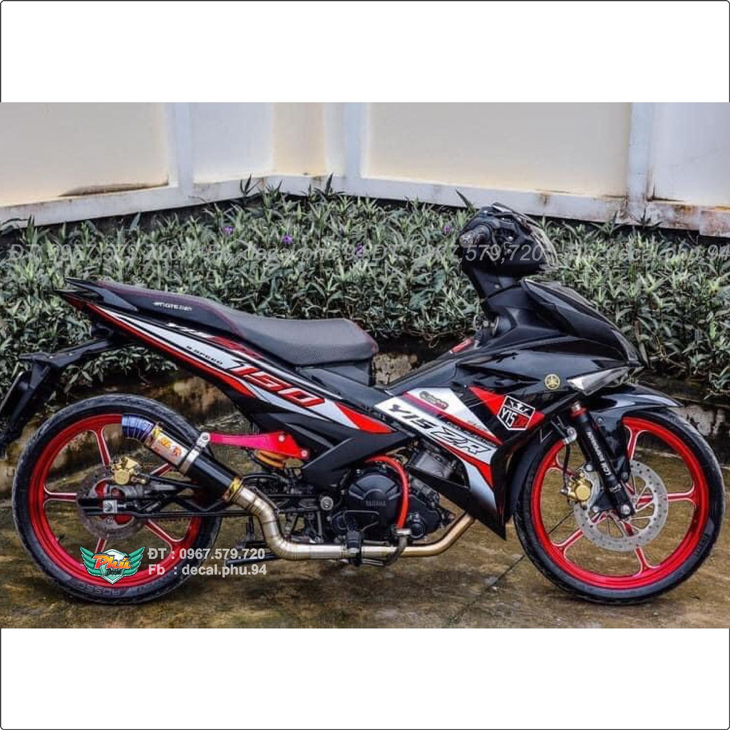 Tem rời Exciter 150 Y15zr đỏ đen trắng (J)
