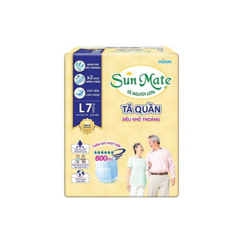 Tã Quần Người Lớn SunMate SIÊU KHÔ THOÁNG Size M8, L7