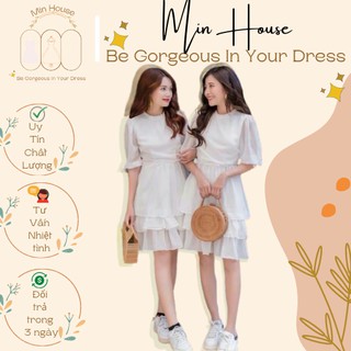 Freeship-rẻ nhất shopee-đầm trắng dự tiệc nữ 3 tầng siêu xinh-váy trắng chụp hình kỷ yếu,đi du lịch dễ thương