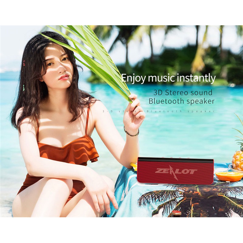 Loa bluetooth Zealot S31 âm thanh siêu trầm 3D hấp dẫn