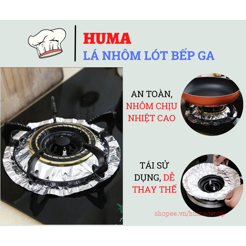 Lá Nhôm Lót Bếp Gas Chắn Dầu Mỡ - SET 10 Tấm Lót Bếp Ga
