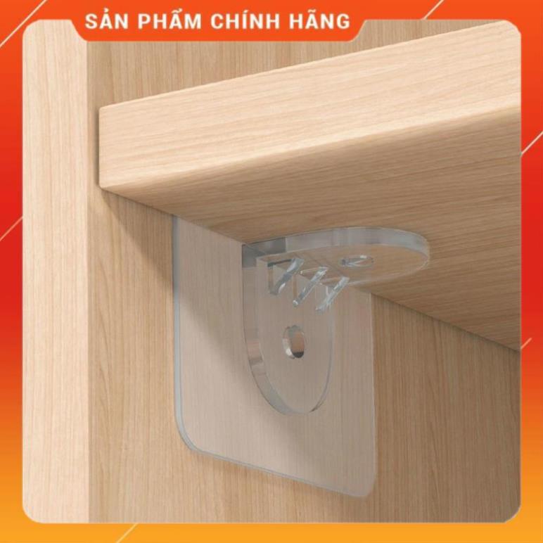 Miếng dán giá đỡ kệ gỗ treo tường, khung tranh, kệ tủ, kệ góc tường, móc dán tường ke góc chữ L kê ván, sàn chịu lực
