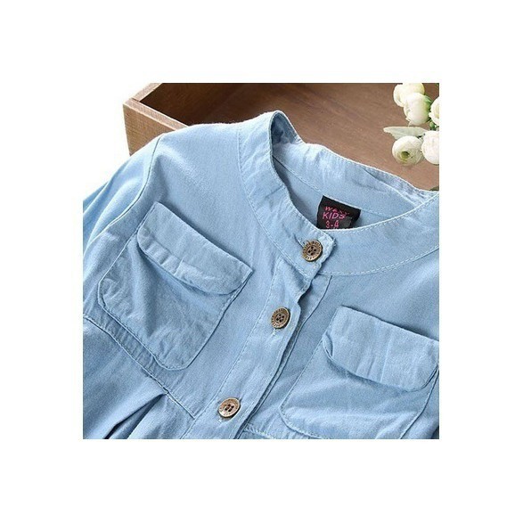 Đầm denim dài tay thời trang cho trẻ em