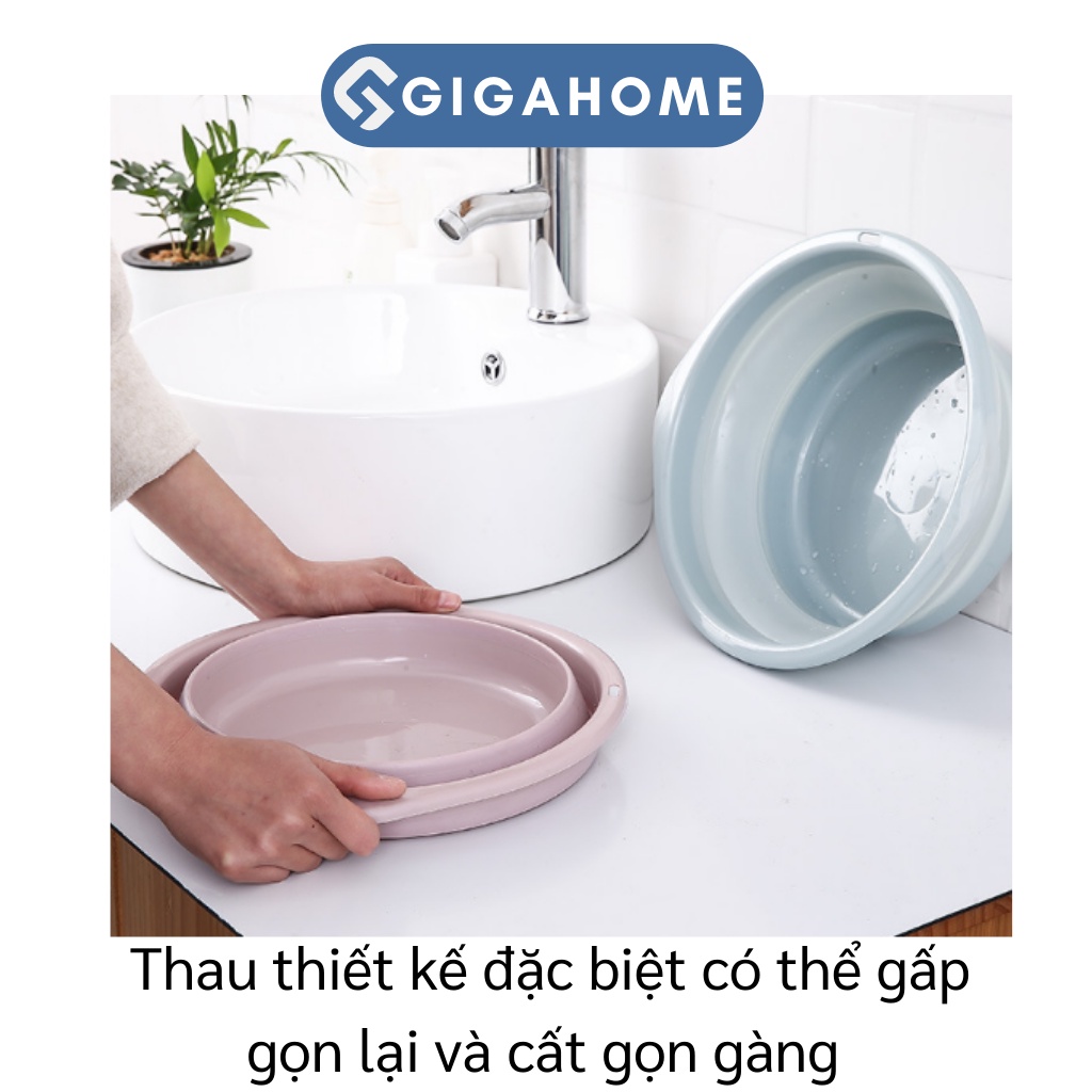 Thau Chậu Rửa Mặt Xếp Gọn Silicone Mang Đi Du Lịch, Cho Sinh Viên GIGAHOME Loại Nhỏ 5809