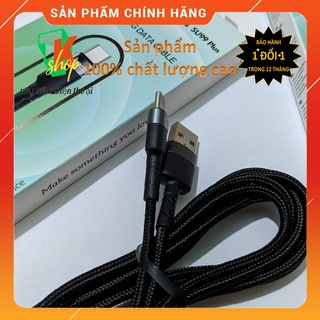 Dây cáp sạc nhanh type c chính hãng - hoco su99 plus loại 1m / 2m dây bọc dù cao cấp