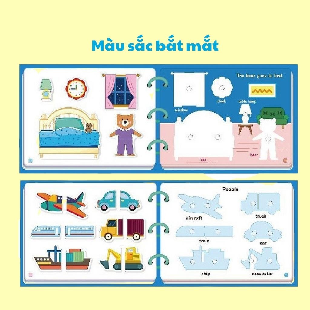 Bộ sách bóc dán 17 chủ đề thông minh cho bé loại 1 bìa cứng phủ bóng