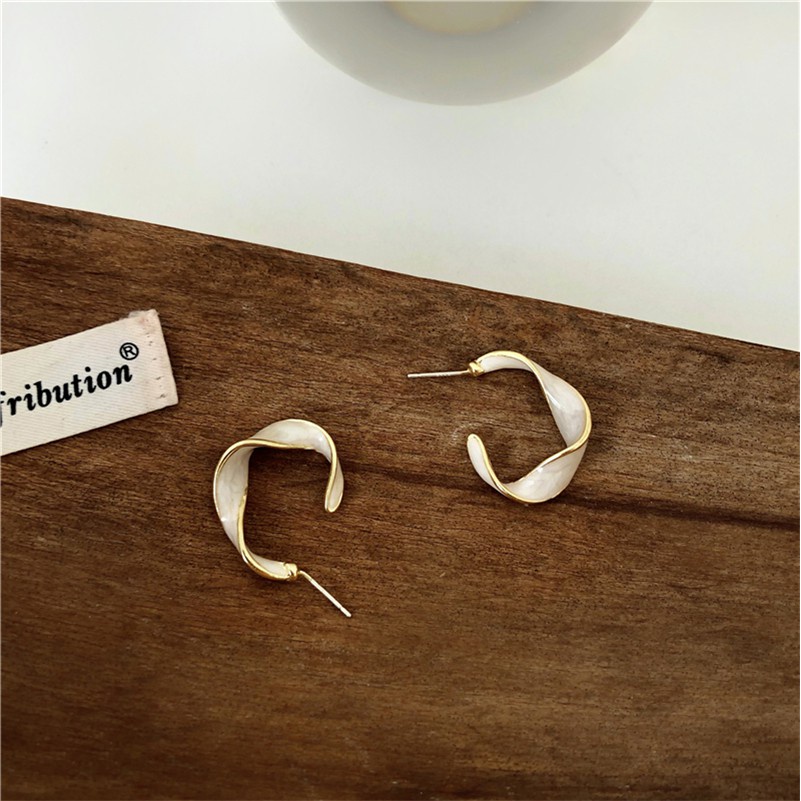 Bông tai mạ bạc 925 hình chữ S phong cách Hàn Quốc thời trang cho nữ F162 2021