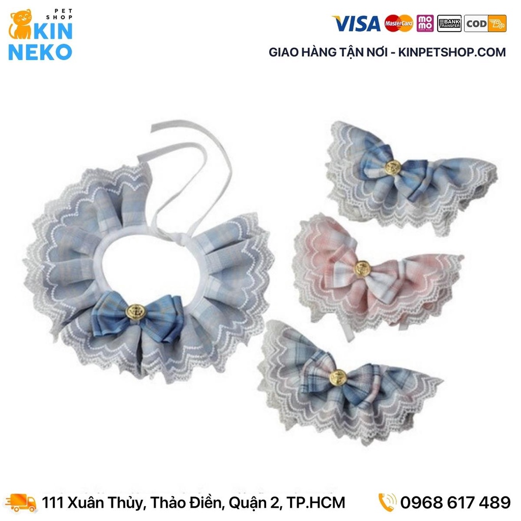 Yếm ren nữ sinh đeo cổ nữ tính cho thú cưng