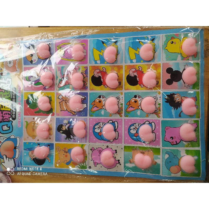 vỉ 20 chiếc đồ chơi mochi mông siêu mềm mịn