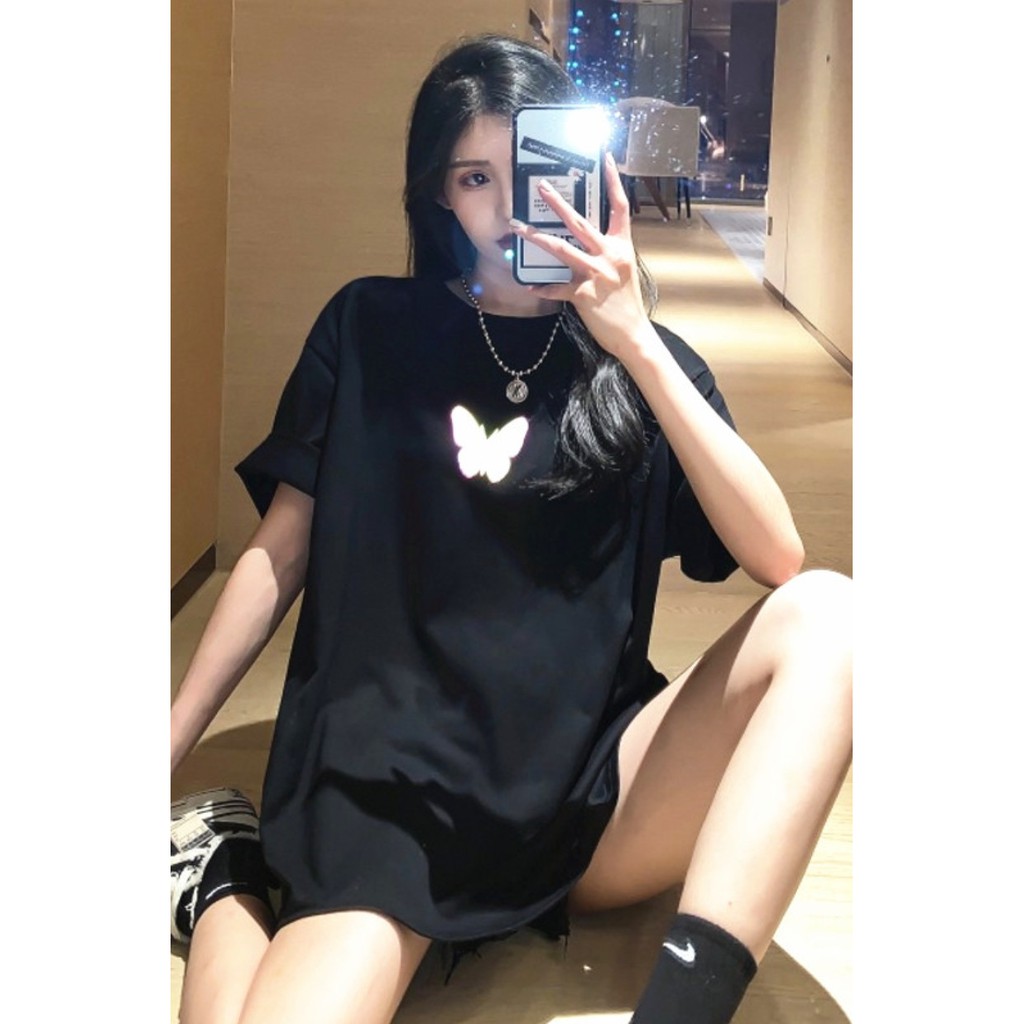 Áo Thun Phản Quang MIDNIGHT BUTTERFLY cho Couple - màu đen