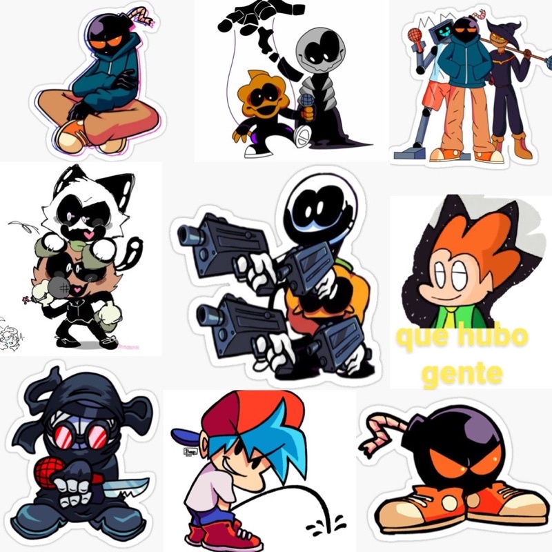 Hình dán Sticker Game Friday Night funkin 30-60 cái ép lụa khác nhau / Ảnh Sticker Game Friday Night Funkin