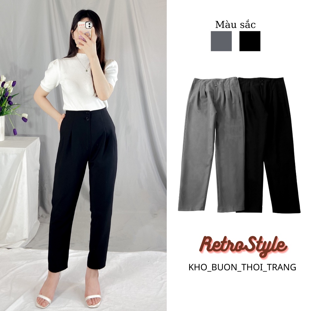 Quần Baggy Triết Eo 2 Ly Vải 2 Biên