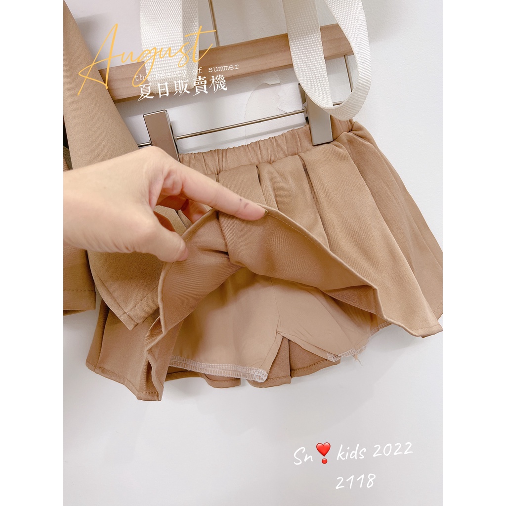 Váy cho bé gái, Sét áo vest nâu 4 nơ kèm chân váy xếp ly cho bé size 12-32kg