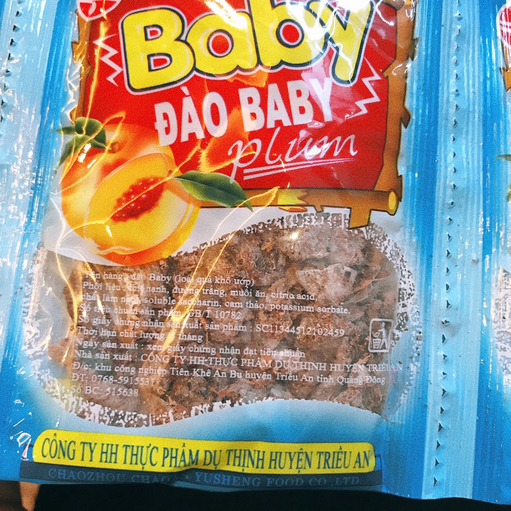 Ô Mai Xí Muội Đào Baby Hương Vị Tuổi Thơ (1 Gói - 5 Gói)